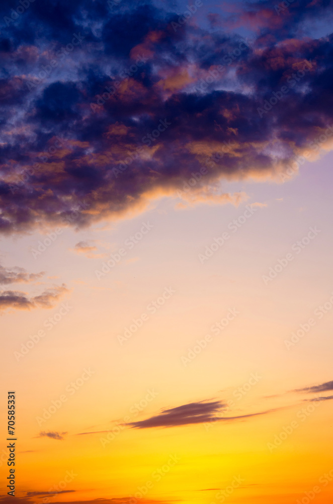 Sky background on sunset