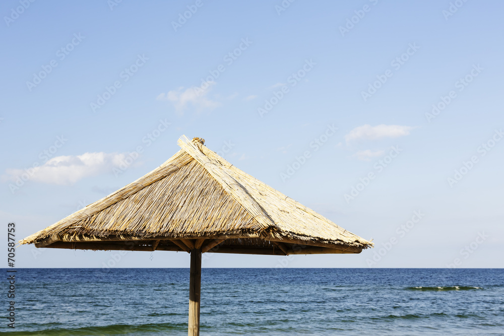 Alone beach umbrela