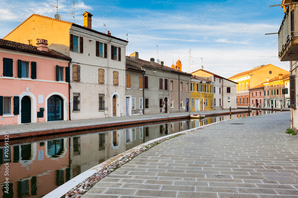 View of Comacchio, Ferrara, Italy.