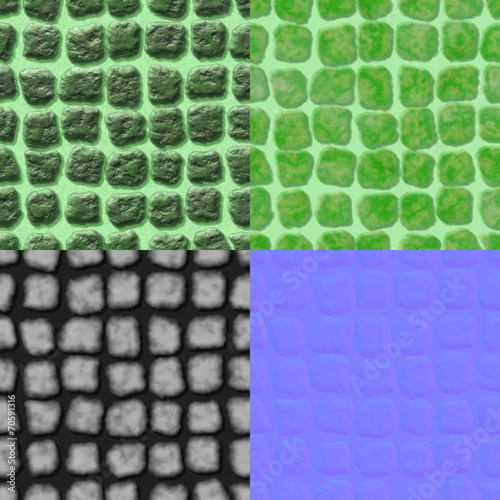 Pavement seamless generated texture (with diffuse, bump and norm