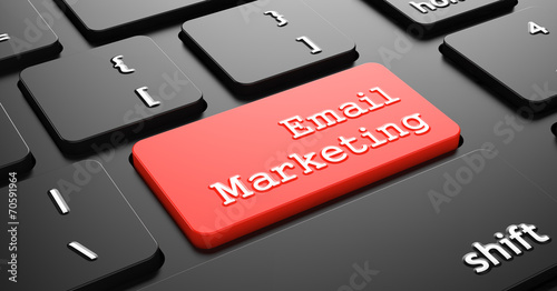 Email Marketing on Red Keyboard Button. photo