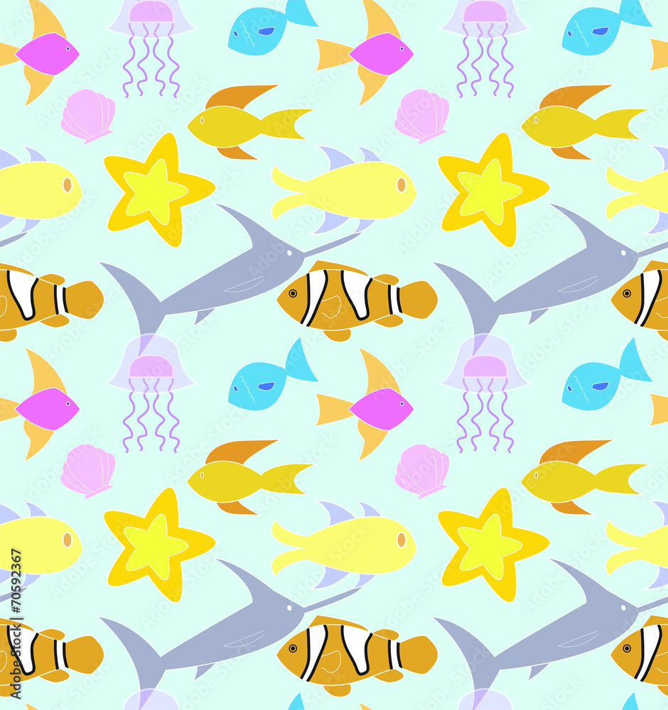 Fototapeta premium Seamless ocean pattern