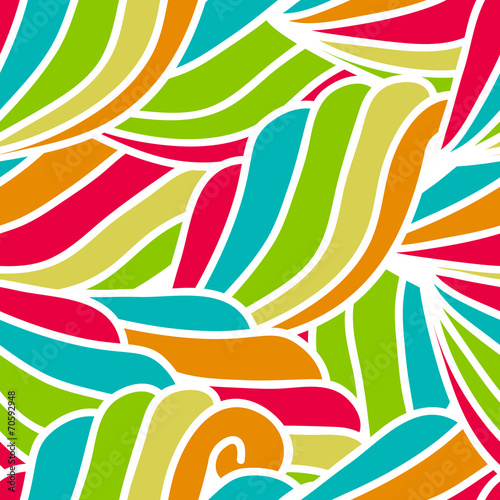 abstract hand-drawn waves pattern, seamless floral vector backgr
