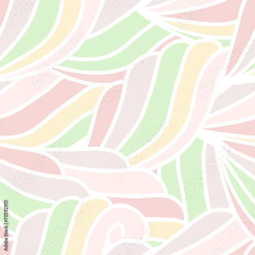 abstract hand-drawn waves pattern, seamless floral vector backgr