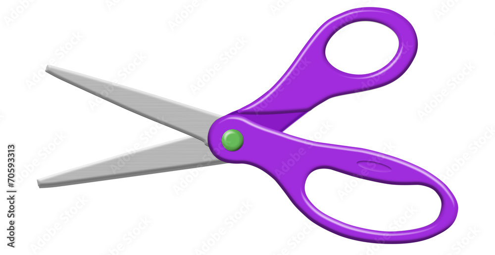 Purple Open Scissors Stock Illustration