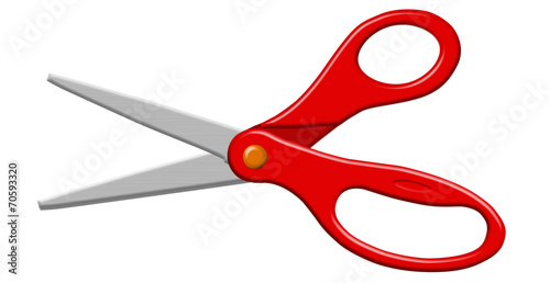 Red Open Scissors