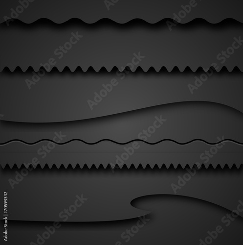Black divider set with shadow vector