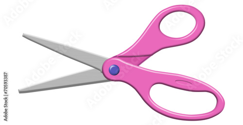 Pink Open Scissors