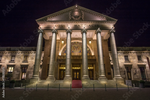 kurhaus in wiesbaden germany at night
