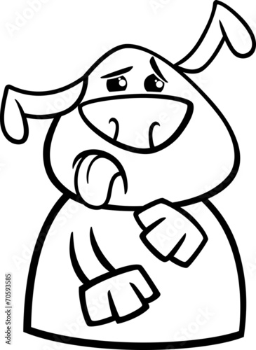 dog yuck face cartoon coloring page