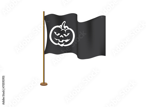Pumpkin face on the flag on the day of Halloween
