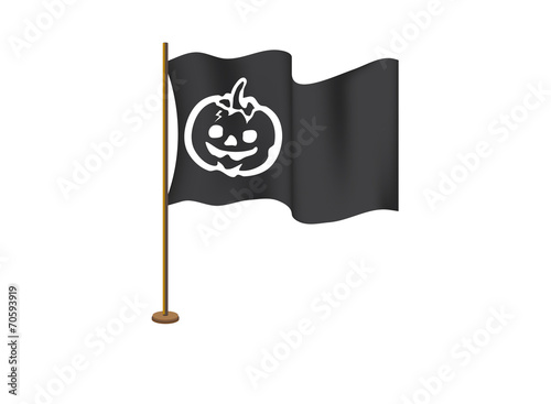 Pumpkin face on the flag on the day of Halloween