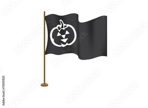 Pumpkin face on the flag on the day of Halloween