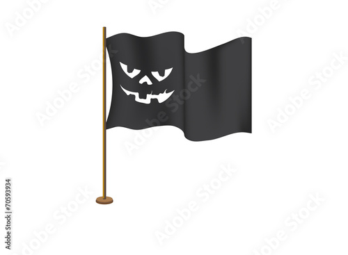 Pumpkin face on the flag on the day of Halloween