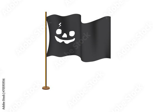 Pumpkin face on the flag on the day of Halloween