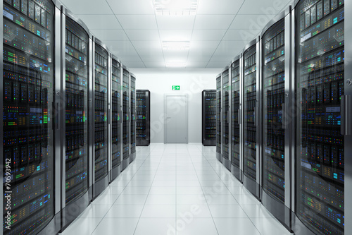 Server room in datacenter photo
