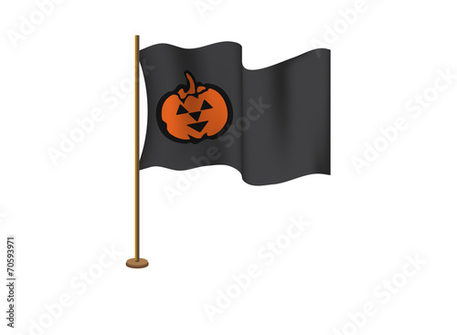 Pumpkin face on the flag on the day of Halloween
