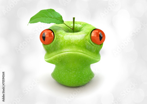 Tableau sur toile Apple Frog photo manipulation photomontage