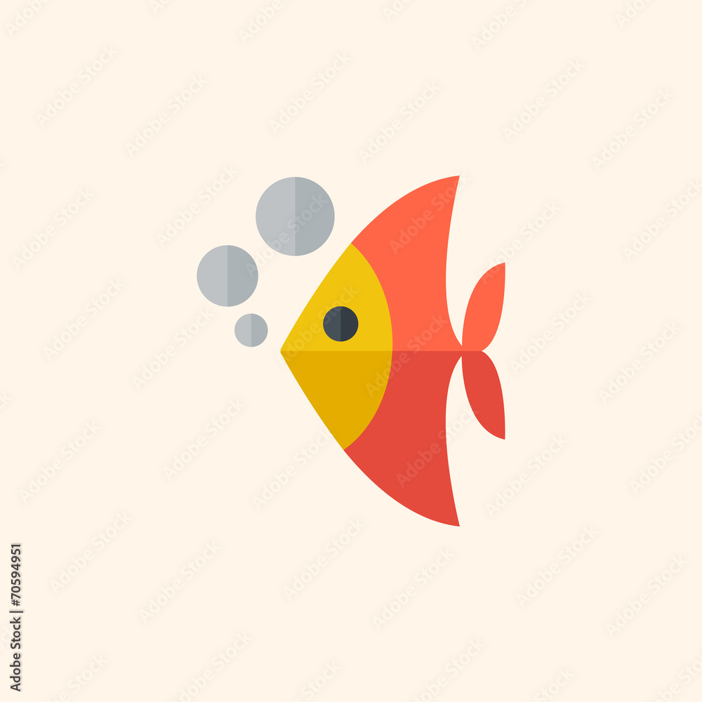 Fototapeta premium Fish. Flat Icon
