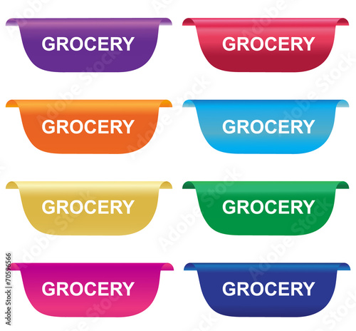 Grocery, tag, label, badge, sign, horizontal