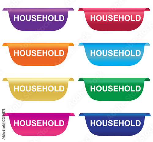 Household, tag, label, badge, sign, horizontal