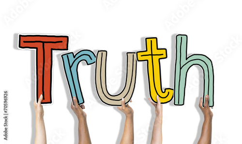 Fotografie Diverse Hands Holdinng the Word Truth