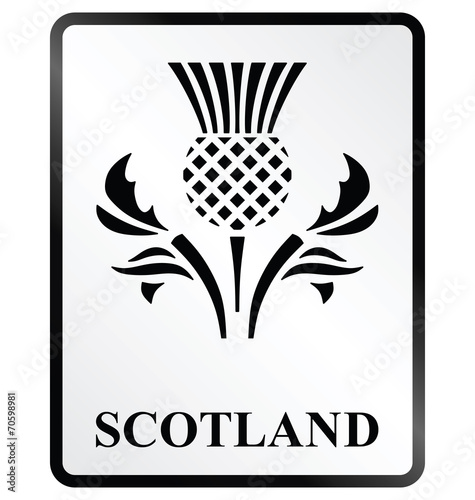 Monochrome Scotland public information sign
