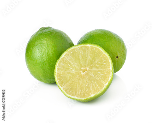 fresh lime on white background