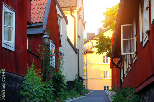 Photography Traditional old Swedish houses in Stockholm