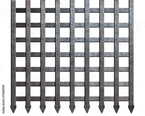 Medieval metal bars isolated