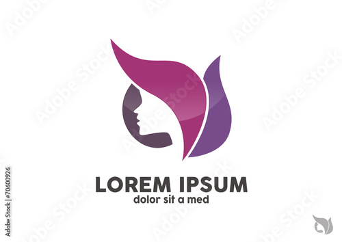 spa girl purple fashion logo vector
