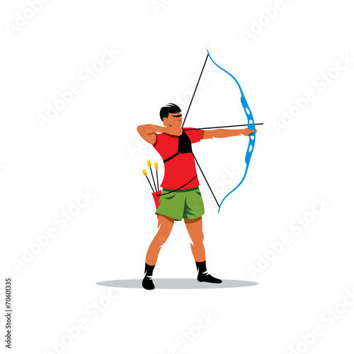 Athlete archery vector sign