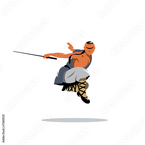 Shaolin monk veector sign