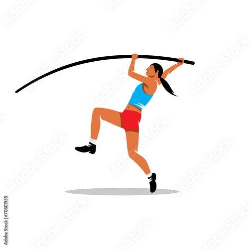 Pole vaulting vector sign