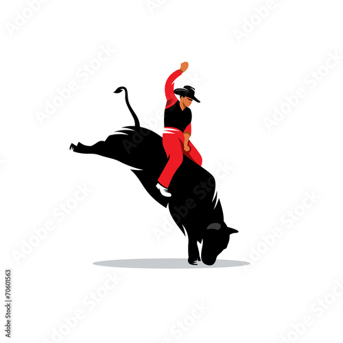 Rodeo cowboy vector sign