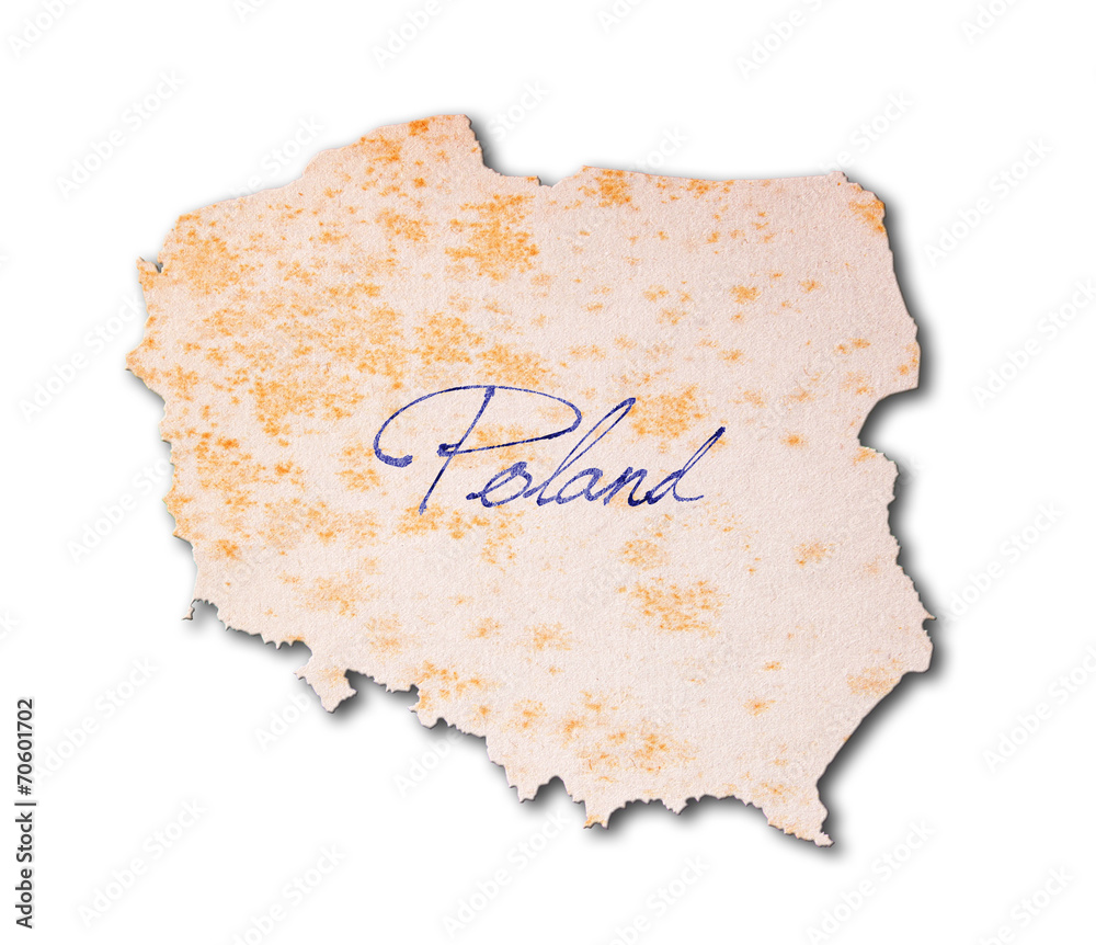 Naklejka premium Poland - Old paper with handwriting