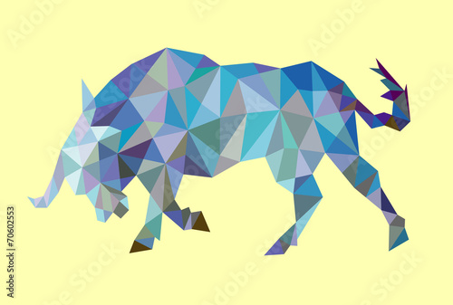 Bull animal triangle low polygon style