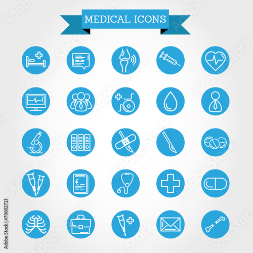 medical icons in circle