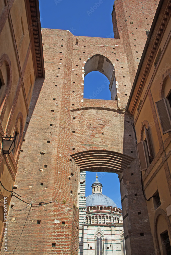 The ancient center of Siena. (Tuscany, Italy)