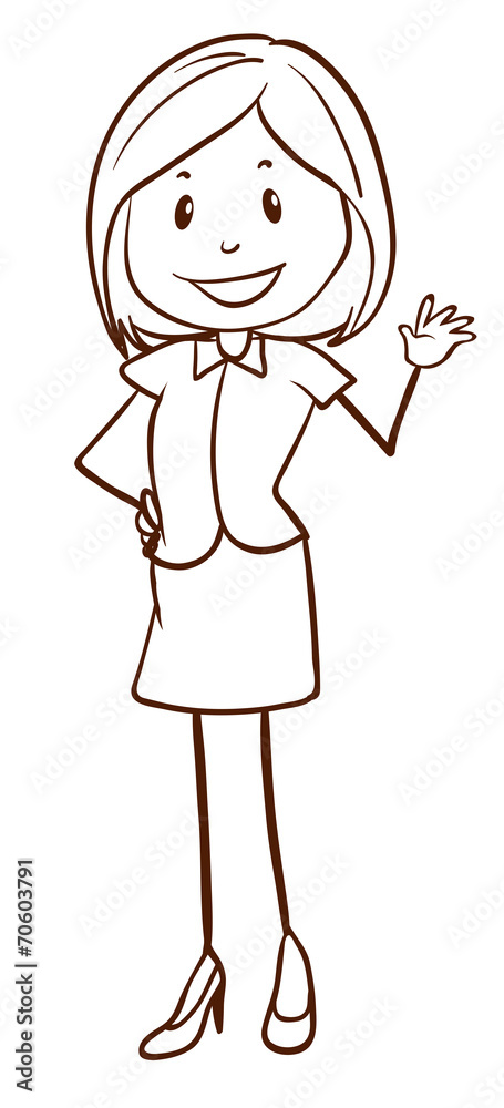 A simple sketch of an office girl A simple sketch of an office girl