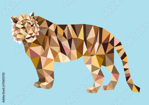 Tiger triangle low polygon style