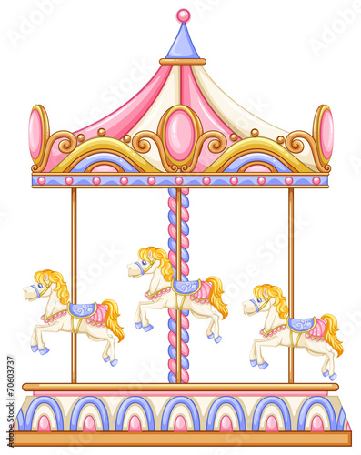 A merry-go-round rotating ride