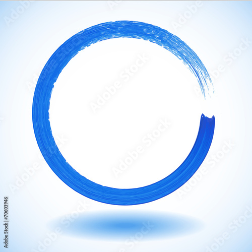 Blue paintbrush circle vector frame