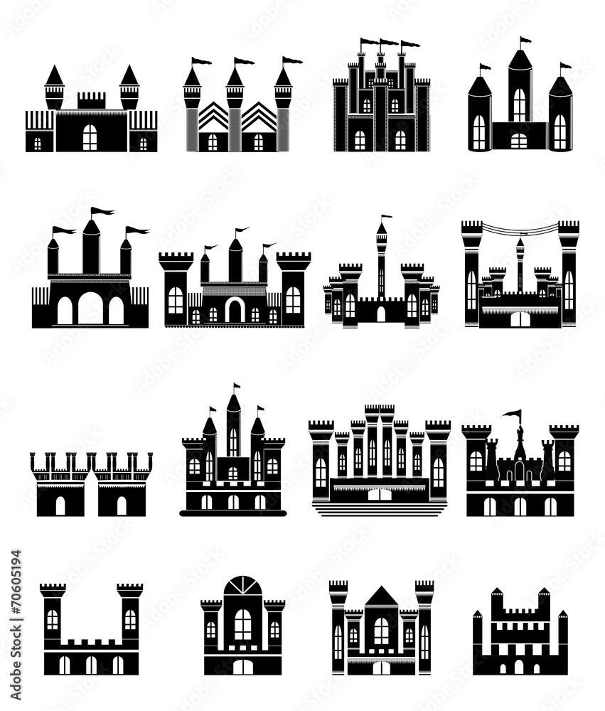 Castle icons set