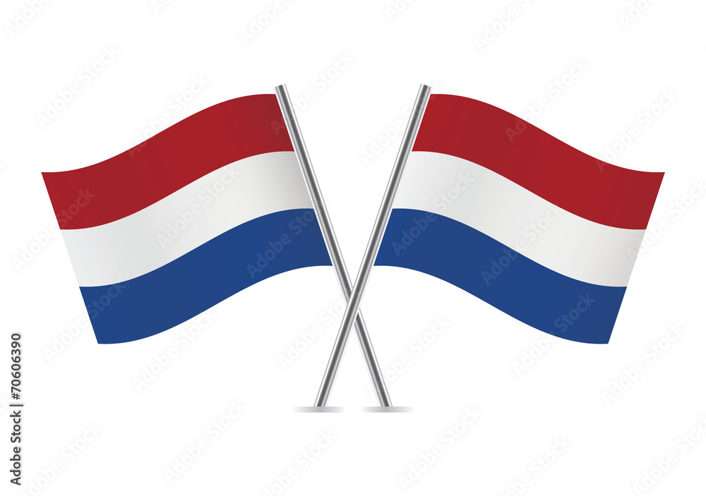 Netherlands flags. Vector illustration.