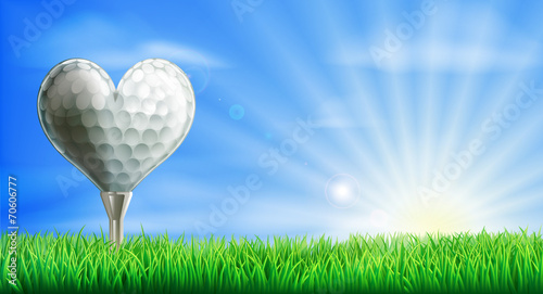 Heart shaped golf ball