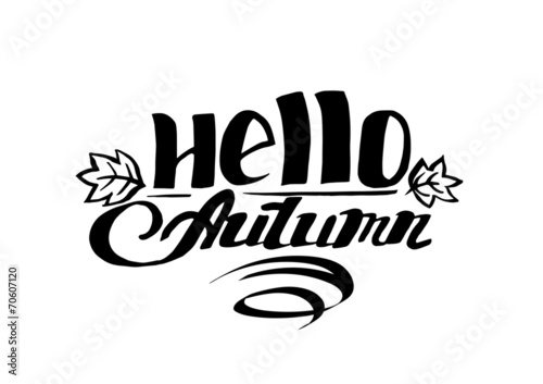 Hello autumn hand drawn lettering