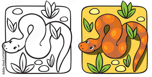 Little snake coloring book.