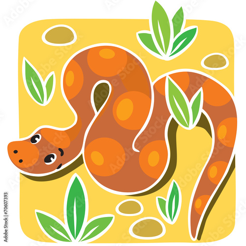 Children vector illustration of snake.