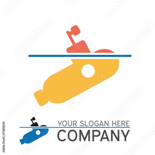 vector logo submarine surfaced